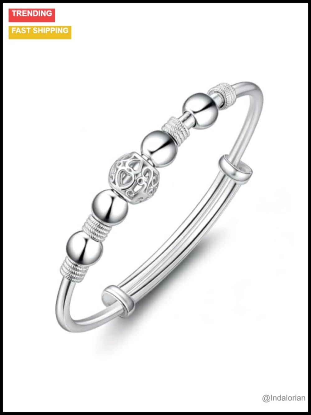 S925 Sterling Silver Adjustable Bangle Bracelet Elegant Small Wrist Gift